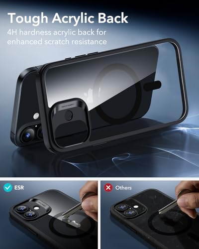 Image of ESR for iPhone 17 Case, Camera Control Cover, Compatible with MagSafe, Shockproof Military-Grade Protection, Magnetic Phone Case for iPhone 17, Classic Hybrid Case, Clear Black