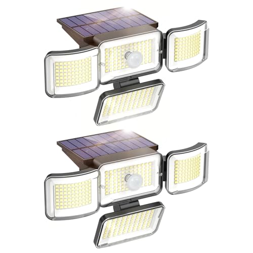 Image of Mokot 3000LM 288 LED 4 Heads Solar Lights Outdoor Waterproof IP65, Motion Sensor Outdoor Lights with 3 Modes 270° Wide Angle Flood Lights, Security Lights for Yard, Porch, Patio(2 Packs)