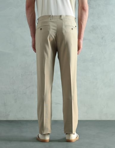 Image of Arrow Men's Tapered fit Textured Trousers