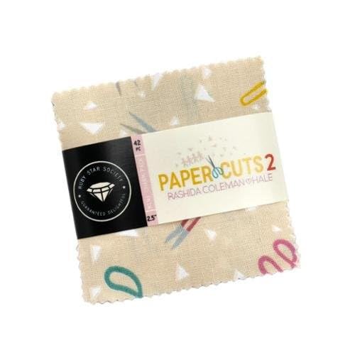 Ruby Star Paper Cuts 2 Mini Charm 2.5" X 2.5" RS1107MC Pack of 42 Each - Set of 2 - Cotton Quilting Fabric