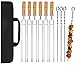 JEMESI Accessori Barbecue,10pcs Spiedini in Acciaio Inossidabile per Griglie,40cm Lungo 401 BBQ in Metallo,con Custodia,Regalo per Compleanno,Padre,Uomo