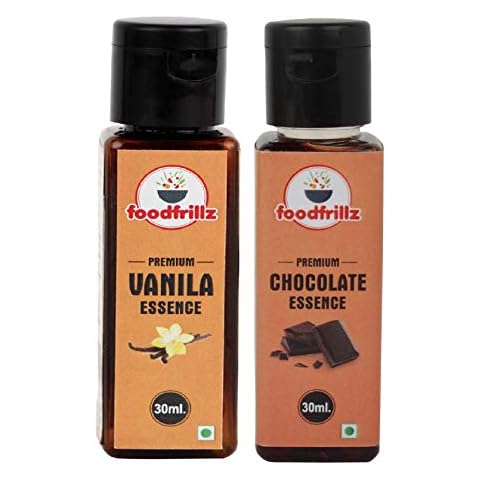 foodfrillz Vanilla & Chocolate Flavour Essence for Cake Making 60 ml (30 ml Each) Pack of 2 Essence for Cake Baking Cover