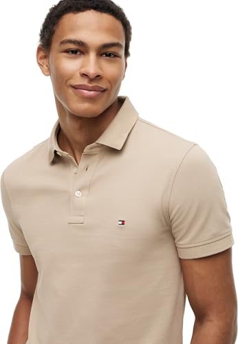 Tommy Hilfiger Herren Poloshirt Kurzarm 1985 Slim Fit, Beige (Batique Khaki), M 4