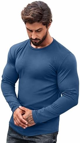 COOFANDY Men 2 Pack Muscle Fitted T Shirt Gym Workout Athletic Long Sleeves Tee