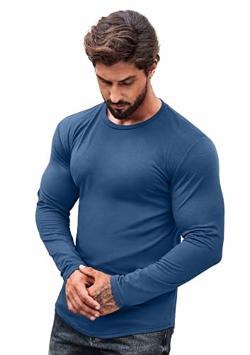 COOFANDY Men 2 Pack Muscle Fitted T Shirt Gym Workout Athletic Long Sleeves Tee