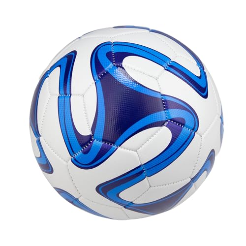 Image of WHACKK Pele Blue & White Football (Size 5) - 32-Panel Durable PVC Ball