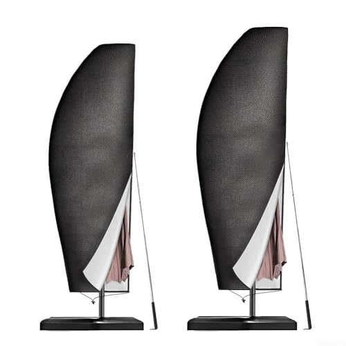 Schlanker schwarzer Sonnenschirm-Staubschutz aus robustem 210D-Oxford-Material mit innovativem Reißverschluss-Design (205 (40 x 70 x 50 cm)