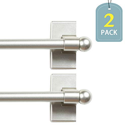 H.VERSAILTEX Magnetic Curtain Rods for Metal Doors Top and Bottom Set of 2