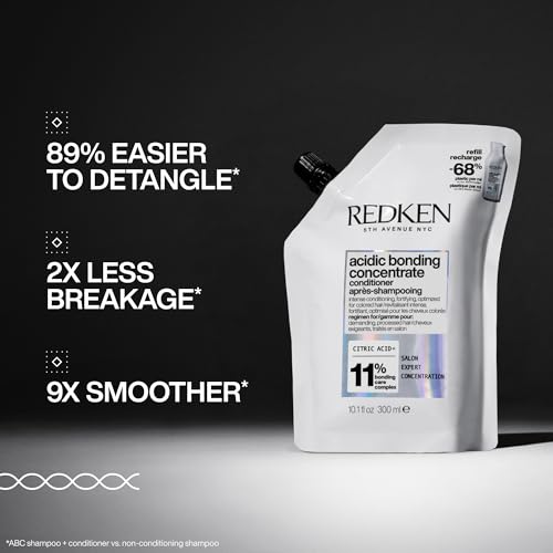 Image of Redken Acidic Bonding Concentrate Conditioner For Damaged Hair Repair - Strengthens and Repairs Weak and Brittle Hair, Sulfate-Free, With Citric Acid