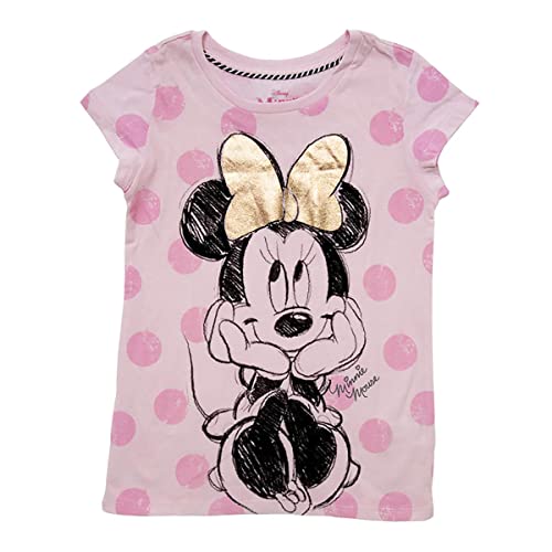 Disney DNMI0081-90345025 Girls Cute Distressed Minnie Mouse Short Sleeve Tee Shirt cover