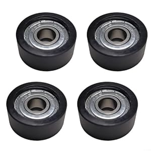 GLFLOW Rudermaschinen-Sitzräder mit Kugellagern, Ersatzkissen, bewegliche Rollen für Wasserbeständigkeit, 27 mm Durchmesser, 4 Stück