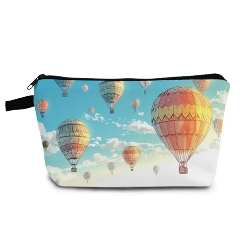 YULUENZE Hot Air Balloon Print Small Cosmetic Bag