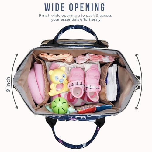 Image of ShopyVid Babies Diaper Bag for Mothers | Maternity Bag for Travel | New Born Baby Diaper Bag for Mother, Multi Compartments, Insulated Bottle Pockets (Waterproof, 17 litres)