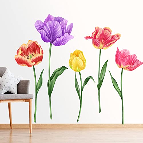Vinilos decorativos tulipanes grandes para pared miniatura 5