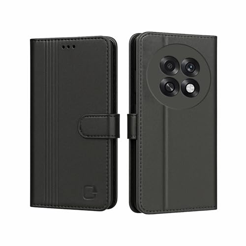 Image of AIBEX Shock Proof Flip Compatible for Oppo F31 Pro Plus 5G Flip Cover Leather Finish | Inside TPU with Card Pockets | Wallet Stand | Complete Protection Flip Case - Black