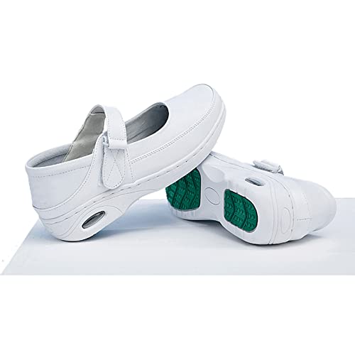TDHLW Sicherheits-Krankenhaus-Pflegeschuhe für Frauen – Professionelle Krankenschwester-Schuhe für Frauen,rutschfest,wasserdicht, Arbeitsschuhe für Arzt,Koch,Gastronomie,Krankenpflege,White 2,37