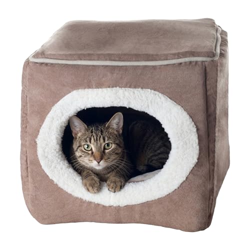 Cat House - Indoor Bed with Removable Foam Cushion - Cat Cave for Puppies, Rabbits, Guinea Pigs, and...