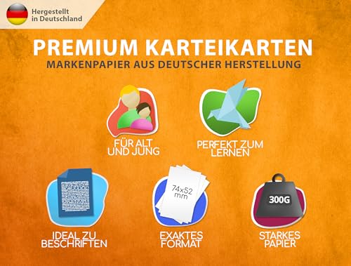 250 Karteikarten Blanko Visitenkarten - Papier Karten, Karteikarten, Spielkarten, Lernkarten, Visitenkarten Papier für Lernen Gedächtnis - Memokarten, Notizkarten, Lesezeichen