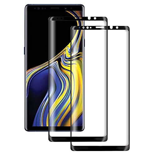 (2 Pack) WeArmor Tempered Glass Screen Protector Compatible with Samsung Galaxy Note 9 Easy Installation, 3D Curved Full Coverage, No Bubble, HD Clear