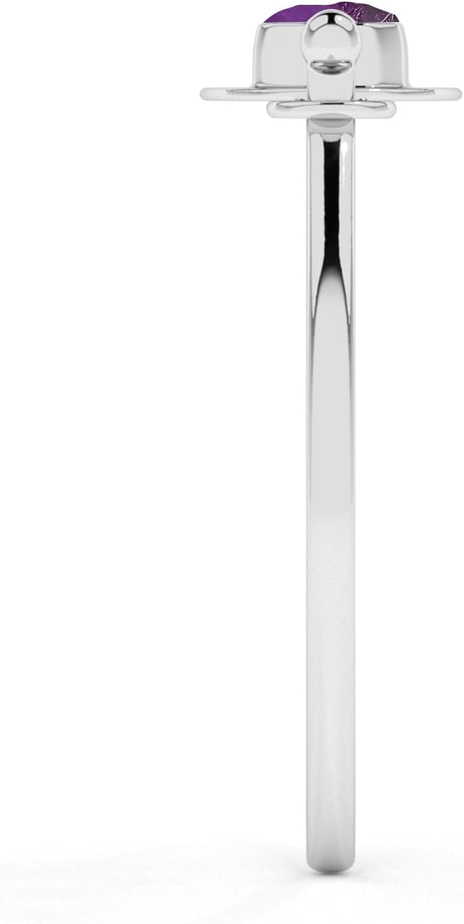 15.5x8mm Natural Raw Amethyst Twister Bangle Bracelet in Sterling Silver for Women, February Birthstone Jewelry Gifts for Her Birthday, Anniversary, Christmas, Graduation (Bezel-Set) - Image 5