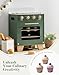 ROBOTIME Wooden Toy Oven Play Kitchen Set, Kids Kitchen Playset with Play Food, Pretend Play Oven Wooden Toy Kitchen Set for Toddlers Boys Girls(Vintage Green)