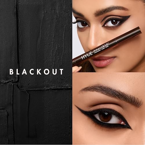 Image of HYUE AmplifEYE 3-in-1 EYE Crayon | Eyeshadow - Liner - Kohl | Blackout | Creamy Multi-Use Stick with in-built Sharpener and Smudger | High-Pigment Formula with Vitamin E & Jojoba Oil