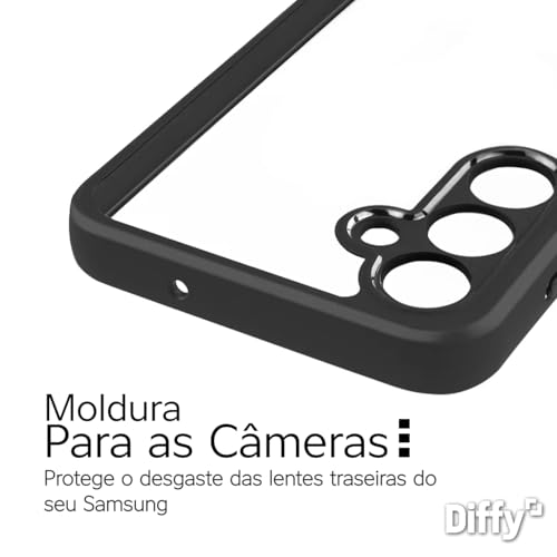 Capinha para Samsung Galaxy A15 4G/5G, A25 5G, A35 5G e A55 5G - Bordas Reforçadas, Traseira Transpa