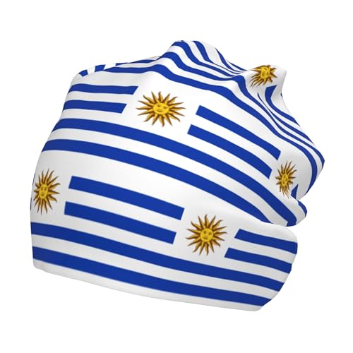 Flag of Uruguay Children Hip Hop Knitted Hat Kids Elastic Leisure Knit Cap Warm Sleep Beanies Black