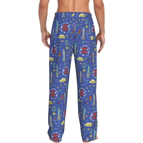New-York City Print Men'S Pajama Pants Soft Sleep Lounge Pants With Pockets-3