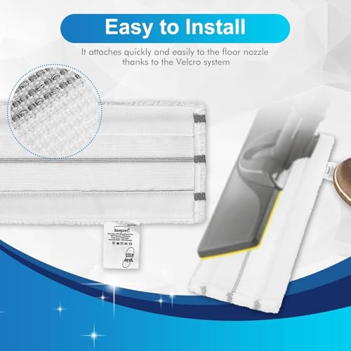 KEEPOW Power-Paket,6 Extrastarke Mikrofaser-Bodenläufe für Kärcher Dampfreiniger, kompatibel mit EasyFix SC 2, SC 3, SC 4, SC 5, inklusive 4 grauen und 2 weissen Bündchen