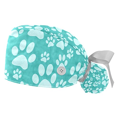 Chapeaux bouffants à patte de chien ajustables pour cliniques et salons de toilettage