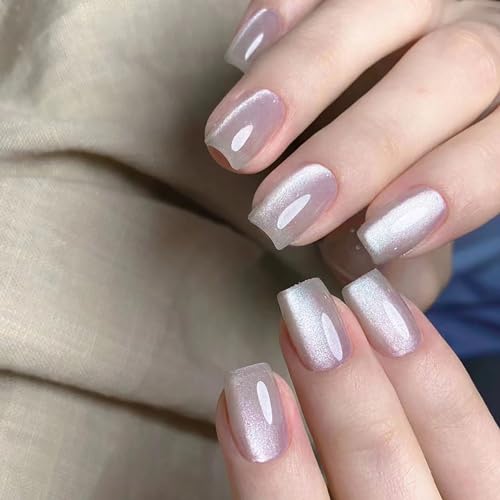 BHIDENAW ネイルチップ ショート 24枚入 人気 和風 かわいい シンプル おしゃれ 成人式 結婚式 パーティー 日常生活に使用できます 花嫁ネイル 光沢 つけ爪 両面テープ ウッドスティック ネイルファイル付き (若々しさ-Z3, M)