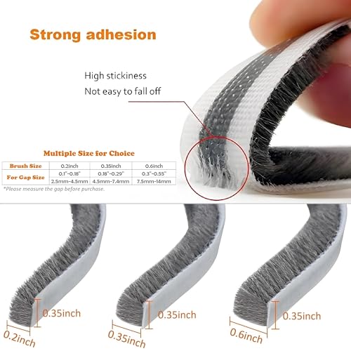 32.8 Ft Self Adhesive Seal Strip Weather Stripping Weatherstrip for Windows and Doors House Soundproofing,Windproof,Dustproof,Stronger Stickiness,0.35 Wide X 0.6 inch Thick.