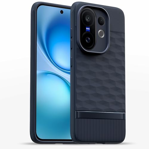 Image of Pikkme Back Cover for Vivo V60 5G / Vivo T4 Pro 5G Camera Protection 3D Hexa Cube Design Silicone Protective Bumper Case (Blue)