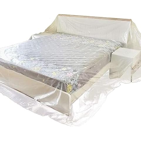 Clear PEVA Waterproof & Dustproof Sofa Storage Covers,Plastic Furniture Bed Couch Protector Cover Shelter for Moving Protection,Cat Scratch Proof Sofa Cover (118" X 157" (300x400CM)) Cover