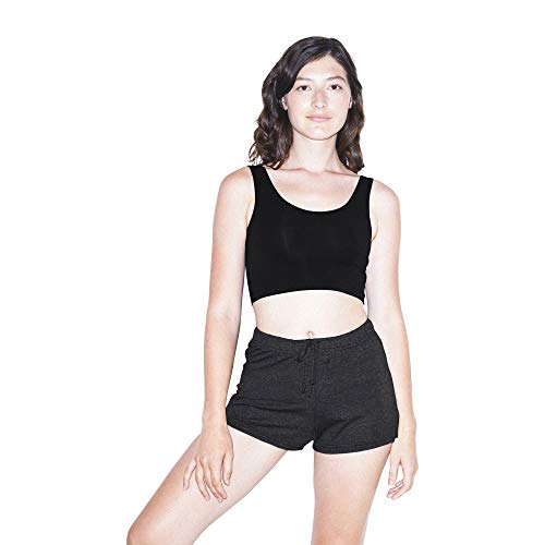 American Apparel Women's Blend Jersey Running Short, Tri-Black, Large