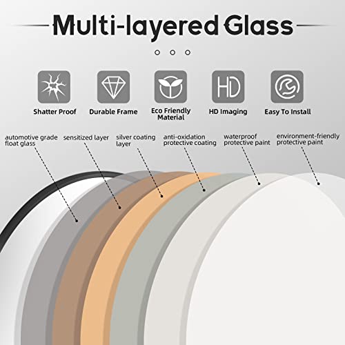 Lft Huimei2Y Wall Circle Mirror Large Round 32Inch Black Metal Frame Wall Mounted Circle Mirror For Bathroom, Living Room, Dining Room, Make Up Vanity Mirror, Entryway Mirror #TOP2