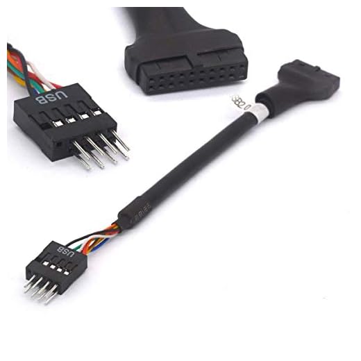 Shuigu USB 3.0 to 2.0 Adapter Header Cable Converter USB3.0 19 Pin Female to USB2.0 9 Pin Male convertor Motherboard from Intel ASUS Gigabyte MSI Ports(19Pin Female to 9Pin Male)