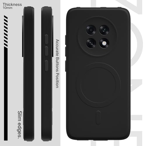 Image of Pikkme Back Cover for Oppo F31 Pro Plus 5G Soft Matte Silicone Mag-Safe Design (Mag-Safe Not Support) Camera Protection | Slim Fit Bumper Cover (Black)