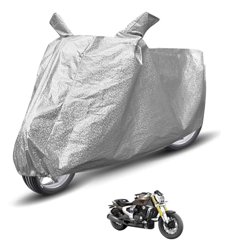 Image of Auto Hub Waterproof Bike Cover Compatible with TVS Zeppelin R Dustproof, UV Protection Two Wheeler Bike Zeppelin R Cover - Metallic Silver