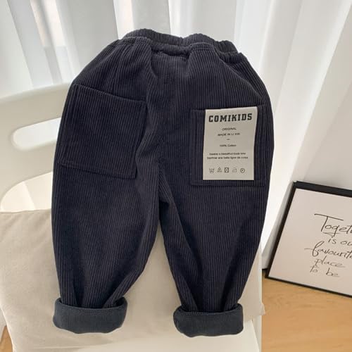 Boys Warm Corduroy Pants Comfortable Fleece Sweatpants Soft Homewear for Kids Durable Cozy Bottoms for Winter2