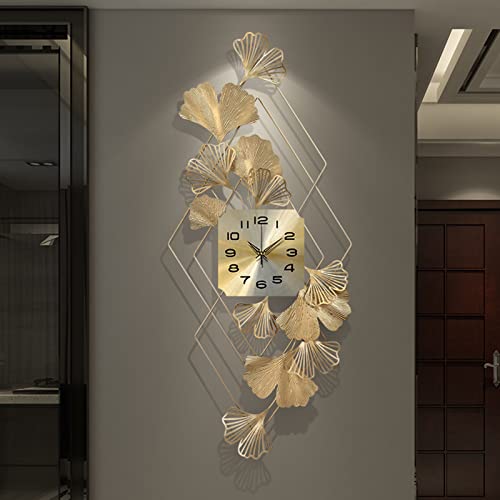 Horloge murale Vision G moderne en métal ciselé de format 17x44 pouces