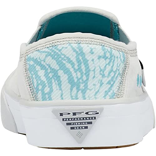 Columbia Women's Slack Water Pfg Slip Boat Shoe, Grey Ice/Sea Wave, 6.5 #TOP2
