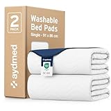 2 x AYDMED Essential Washable Incontinence Bed Pads | For Single Beds | Maximum Absorbency 100% Leakproof Kylie Sheets | Reusable Waterproof Bed Wetting Sheets For Adults, Children & Babies