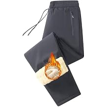 Mens Winter Warm Sweatpants,Windproof Straight Leg Casual Pants, Fleece Warm Jogging Pants, Outdoor Clothing