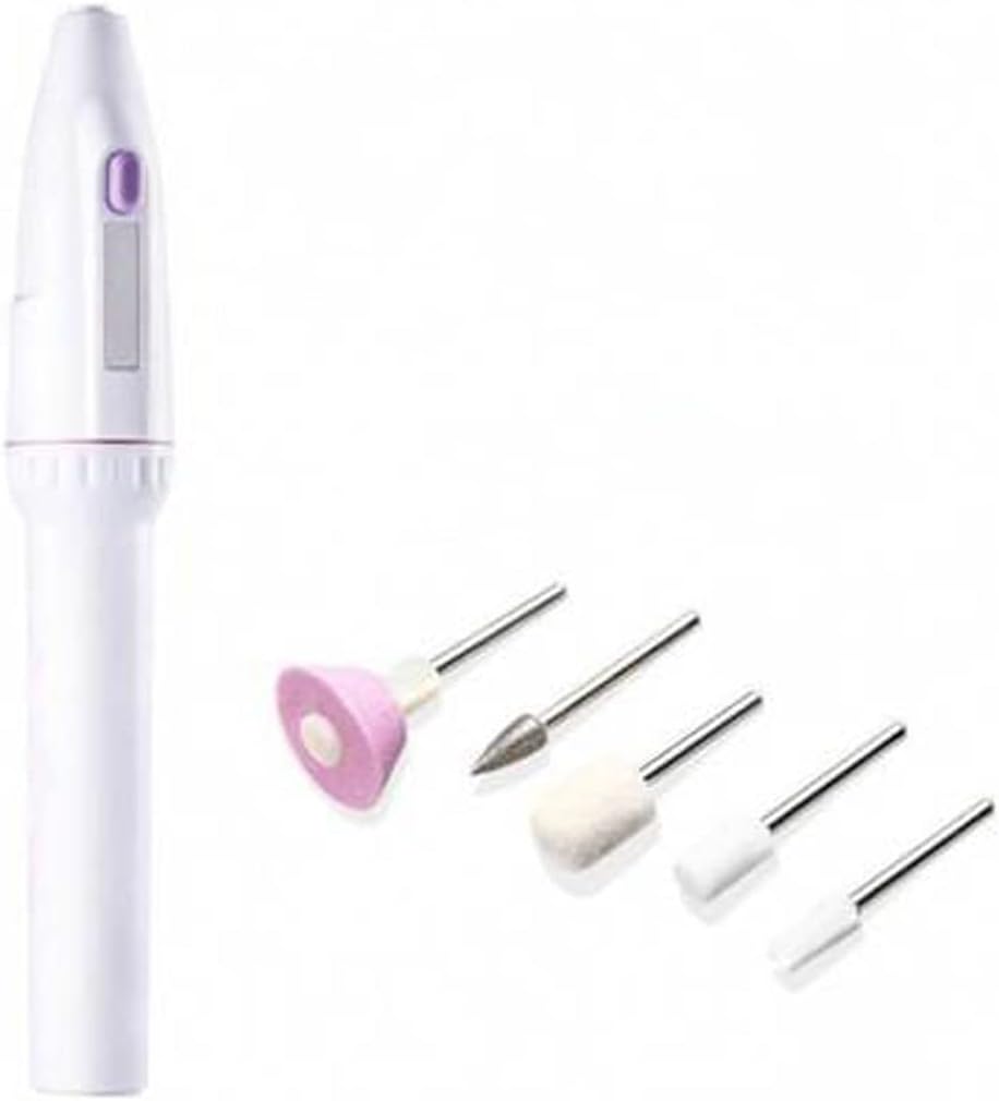 1 Set 5 in 1 Electric Professioal Nail File Nail Brushes Buffer Polisher Drill Grinder Tools Soft Polishing Felt Cone Manicure