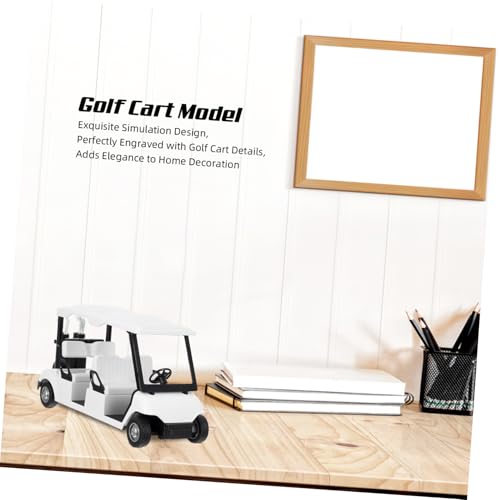 Modelo en miniatura carrito de golf metálico blanco miniatura 6