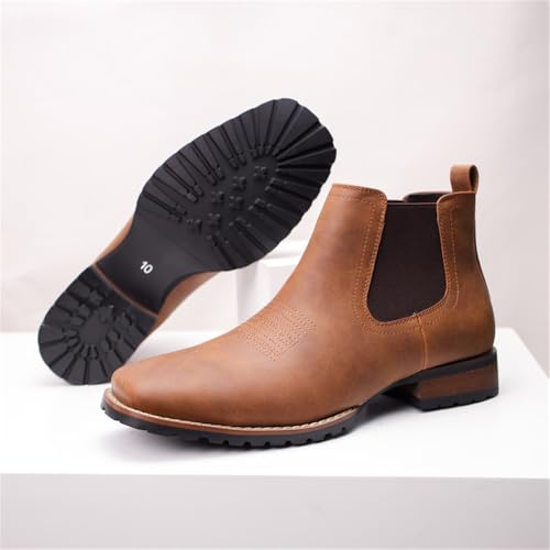 Cowboy Boots for Men Vintage Embroidery Western Boots Casual Dress Slip on Men Shoes4