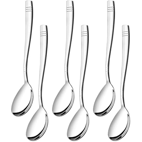 Obstnny 6 Pieces Stainless Steel Buffet Serving Spoons, Serving Spoons for Restaurant, Banquet, Party Cover