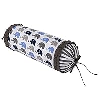 Algopix Similar Product 6 - Bacati - Elephants Blue/Grey Neck Roll